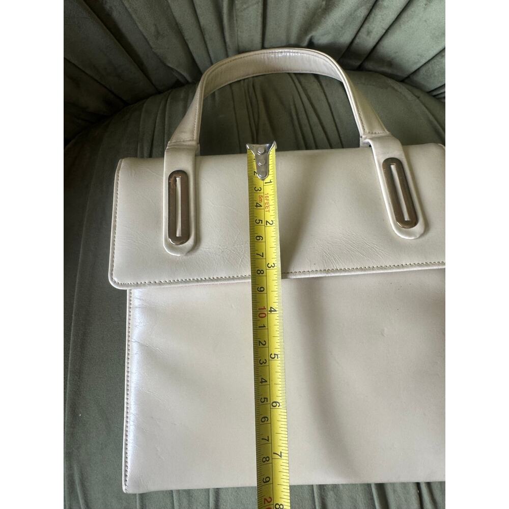 Vintage Duchess Cream Leather Top Handle Handbag 50s 60s - Picture 7 of 14